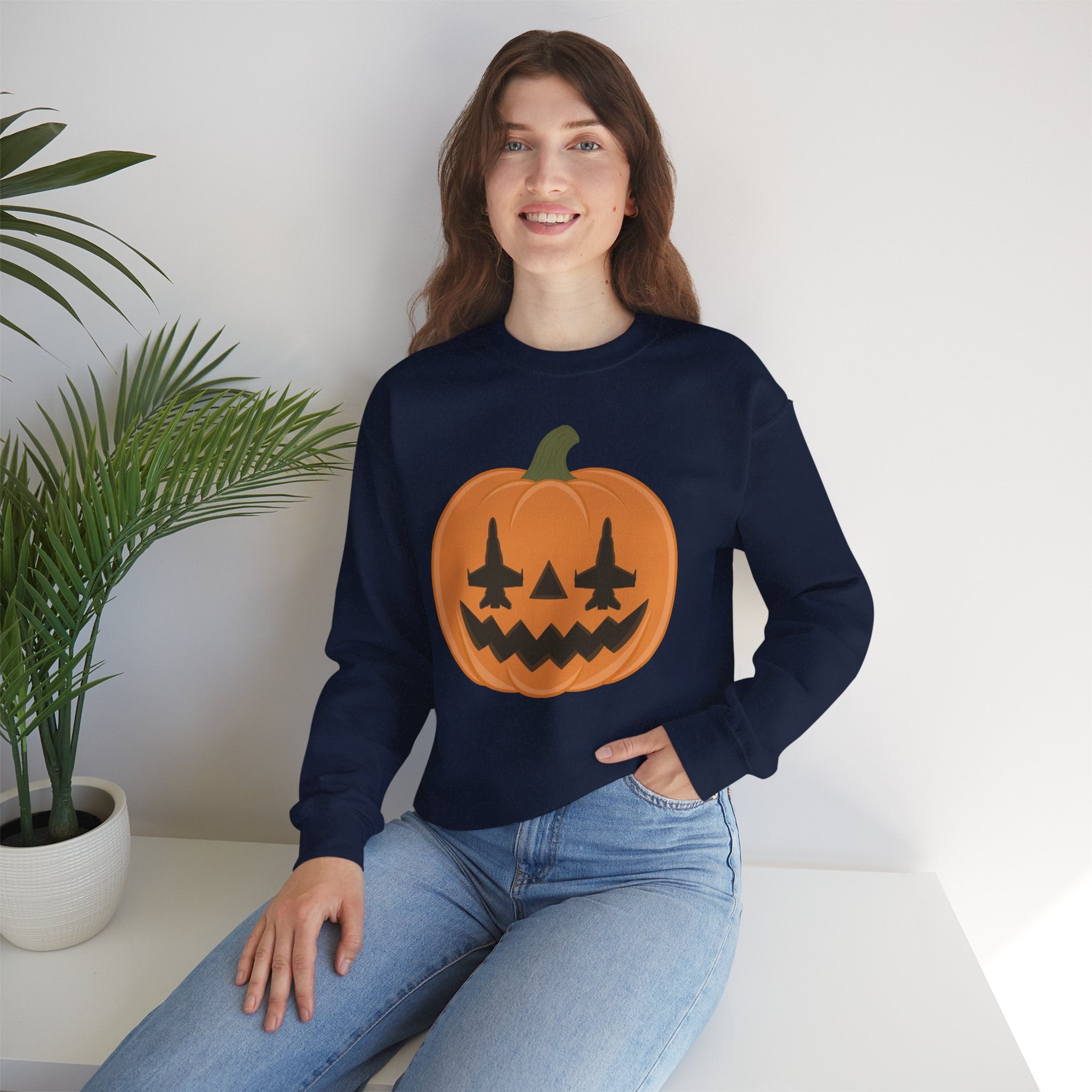 F-18 Jack-o-lantern Sweatshirt (Unisex)