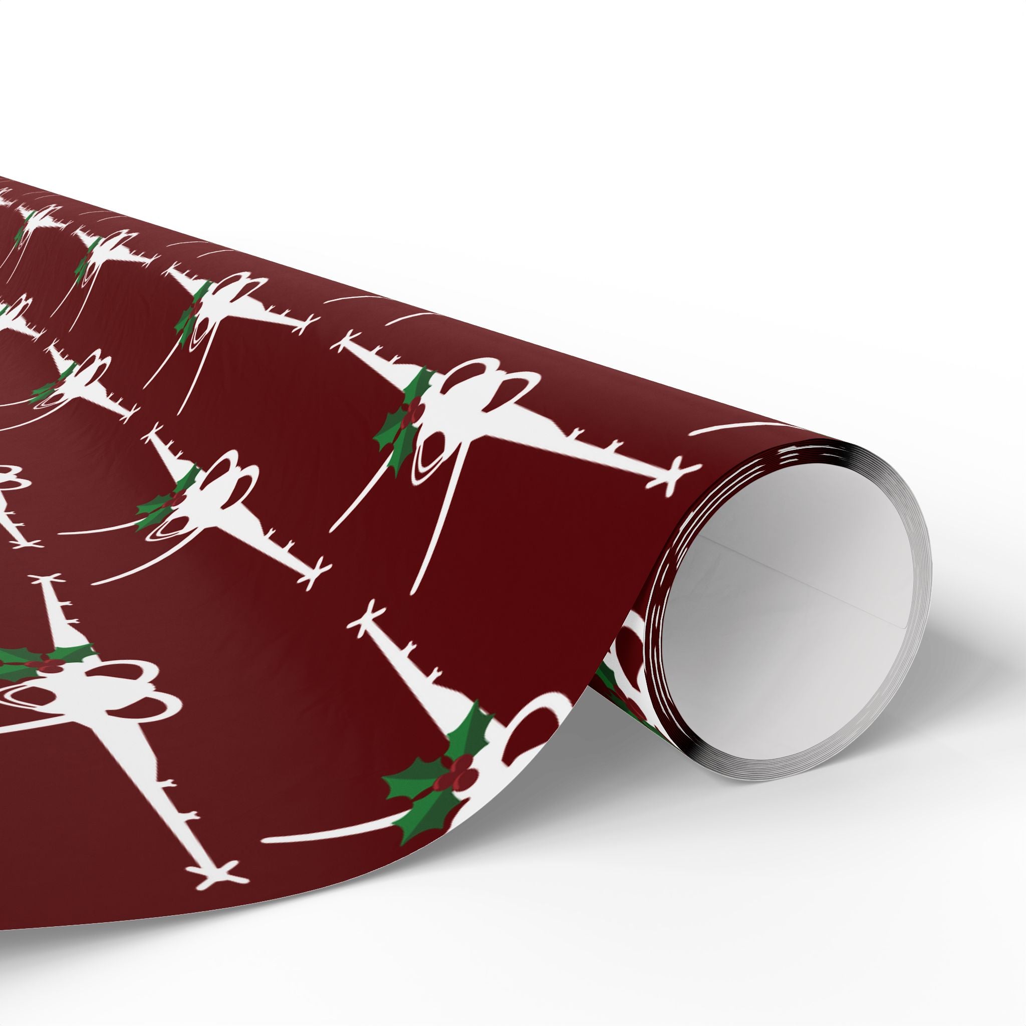 F-18 Holly Silhouette Wrapping Paper