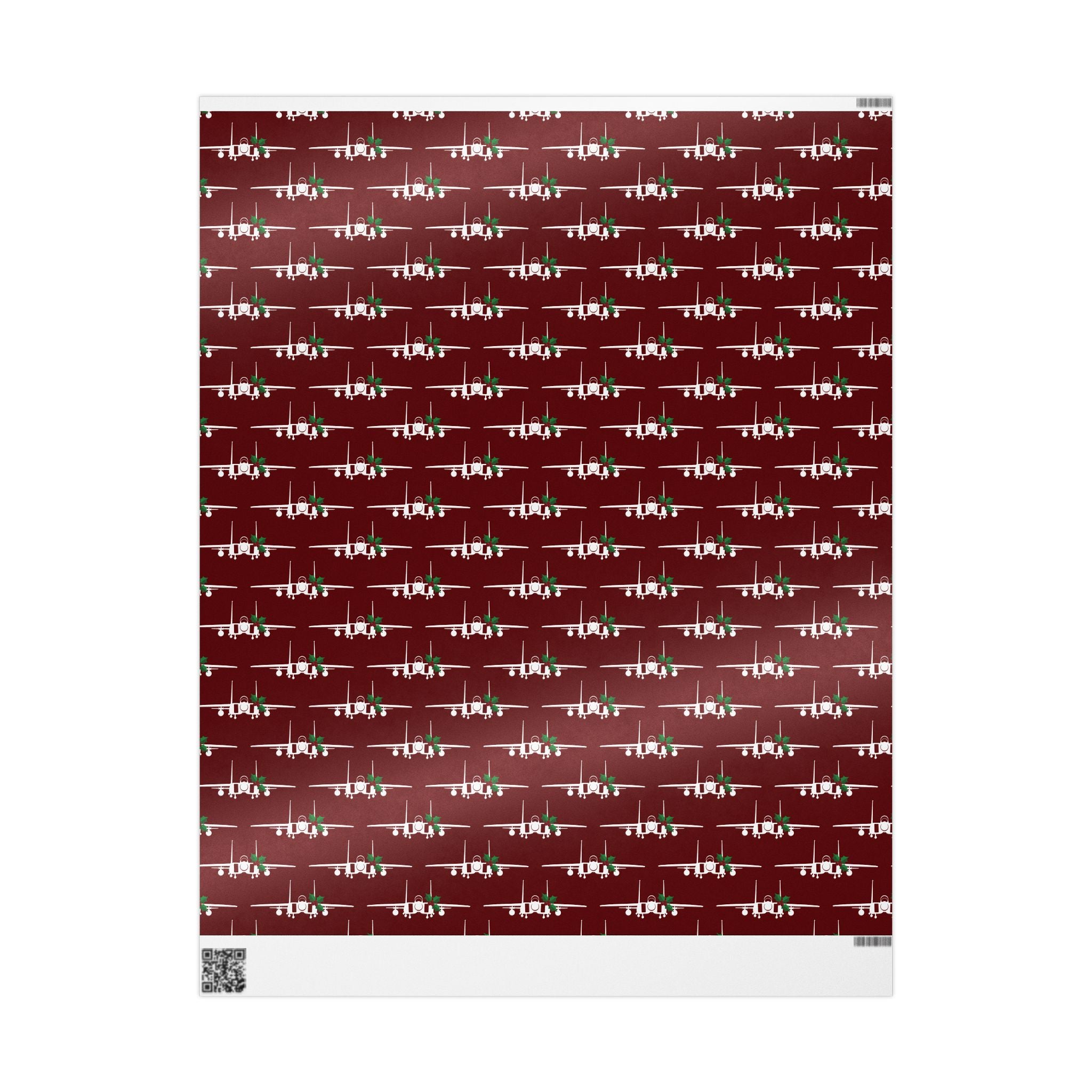 F-15 Holly Silhouette Wrapping Paper