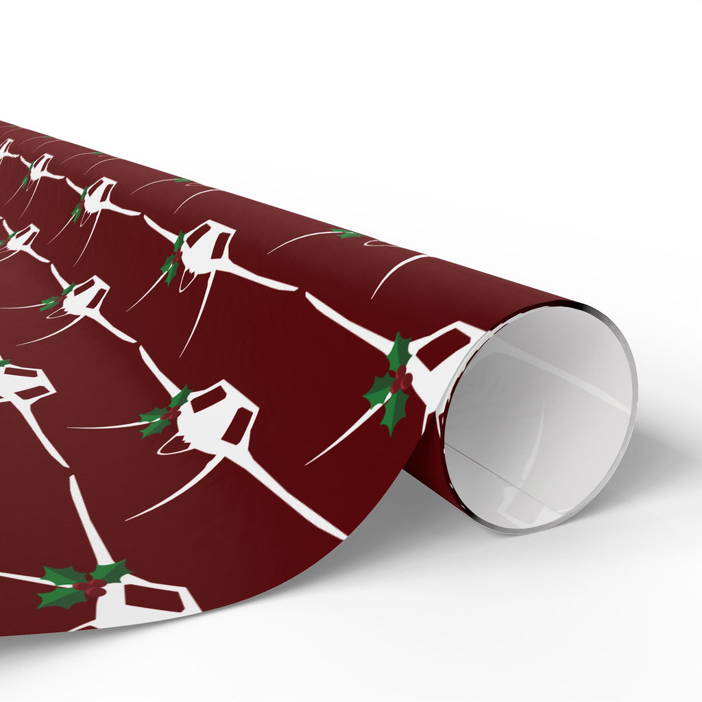 F-22 Holly Silhouette Wrapping Paper