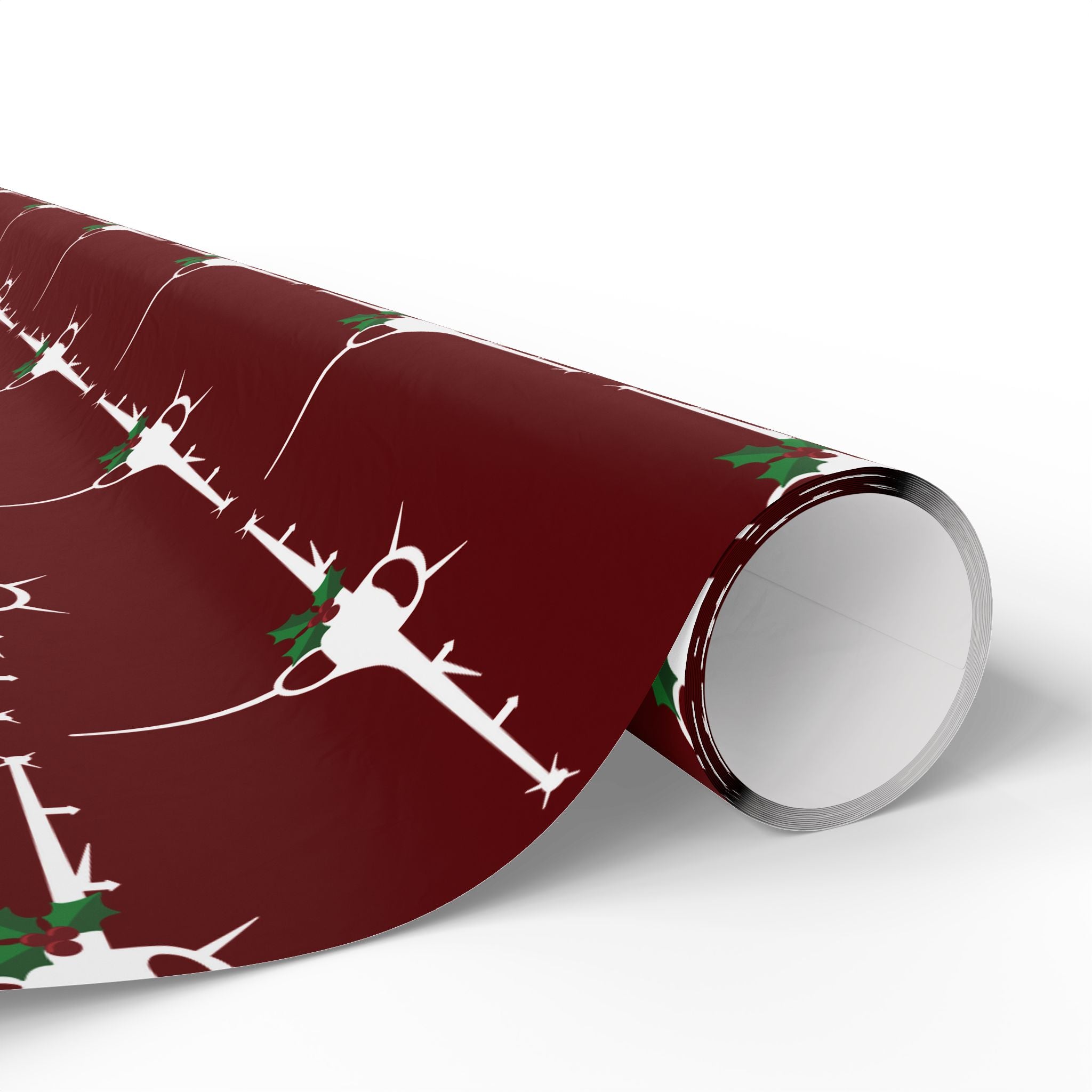 F-16 Holly Silhouette Wrapping Paper
