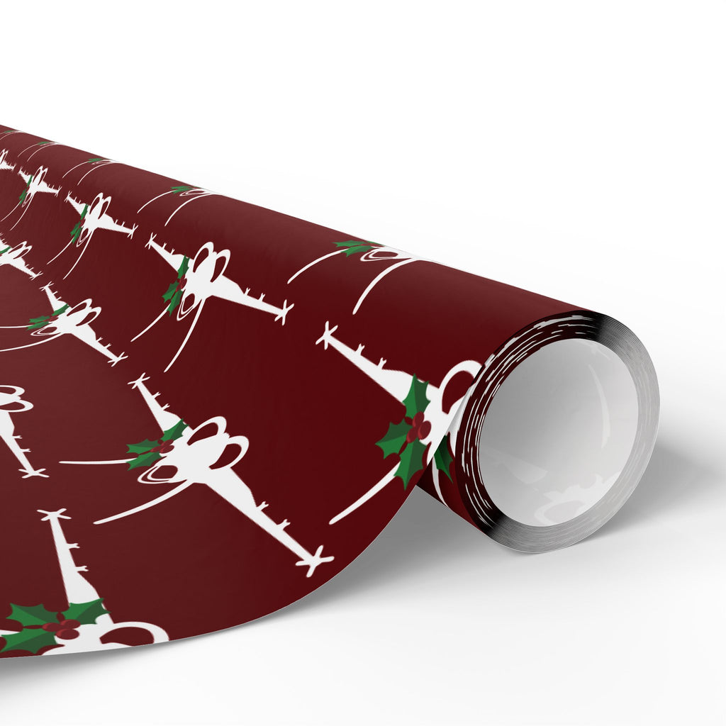 F-18 Holly Silhouette Wrapping Paper