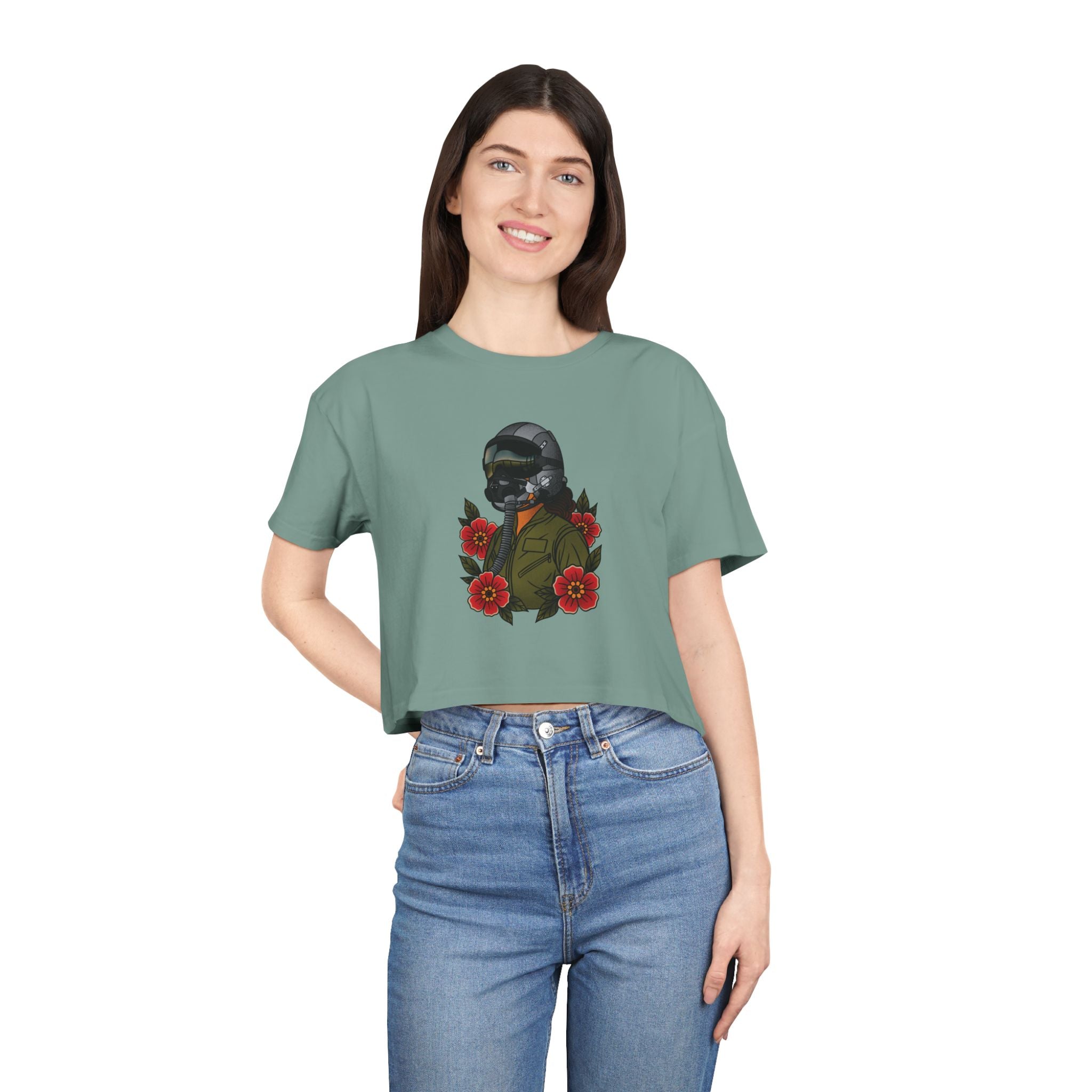 Fighter Pilot Crop Tee - Traditional