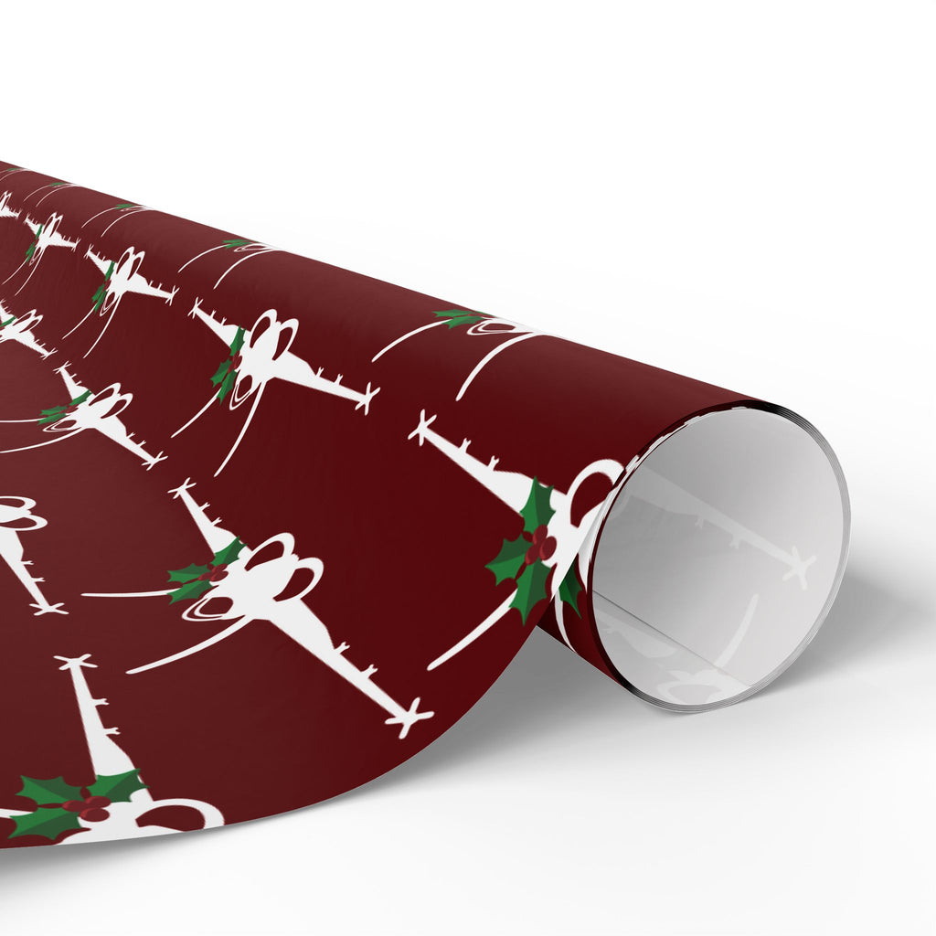 F-18 Holly Silhouette Wrapping Paper