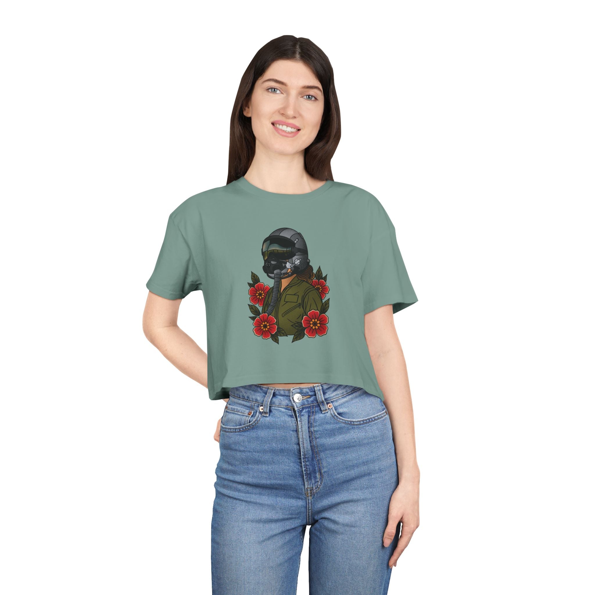 Fighter Pilot Crop Tee - Fair 2