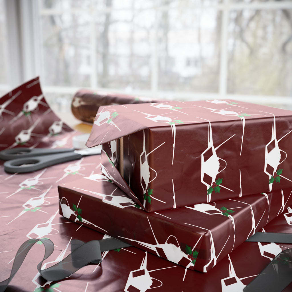 F-35 Holly Silhouette Wrapping Paper