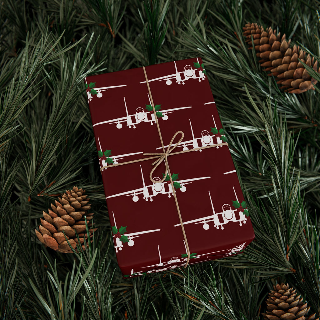F-15 Holly Silhouette Wrapping Paper