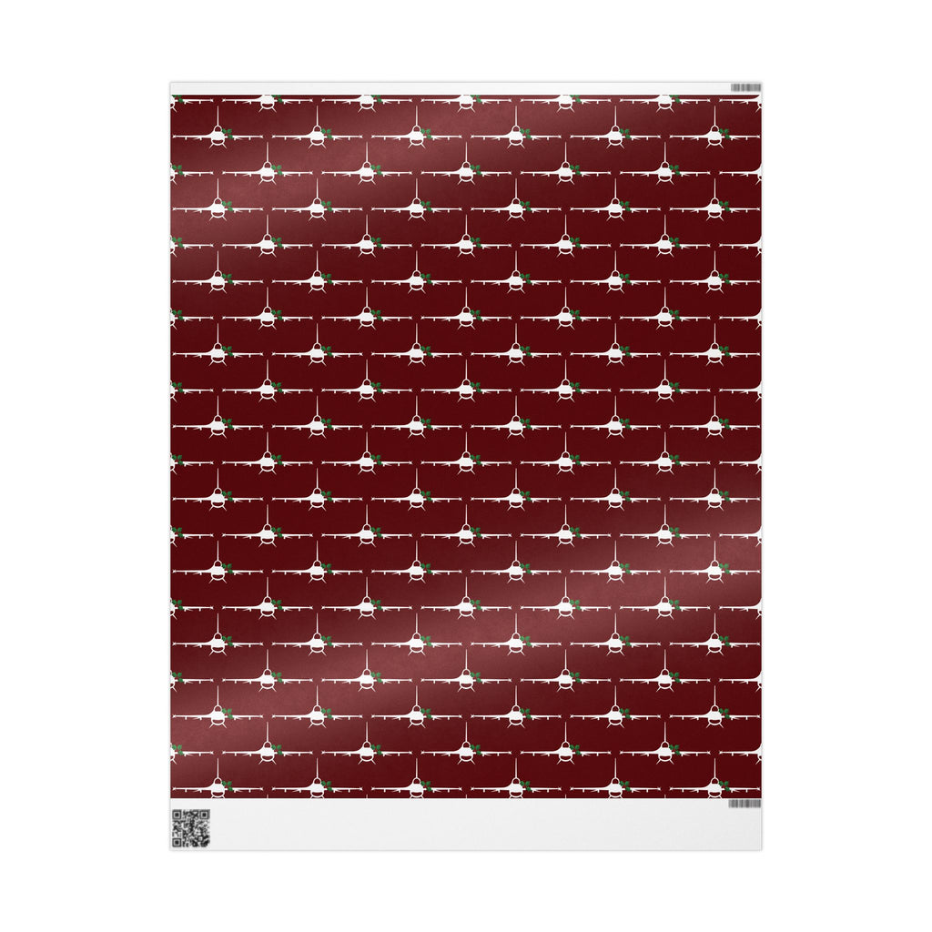 F-16 Holly Silhouette Wrapping Paper