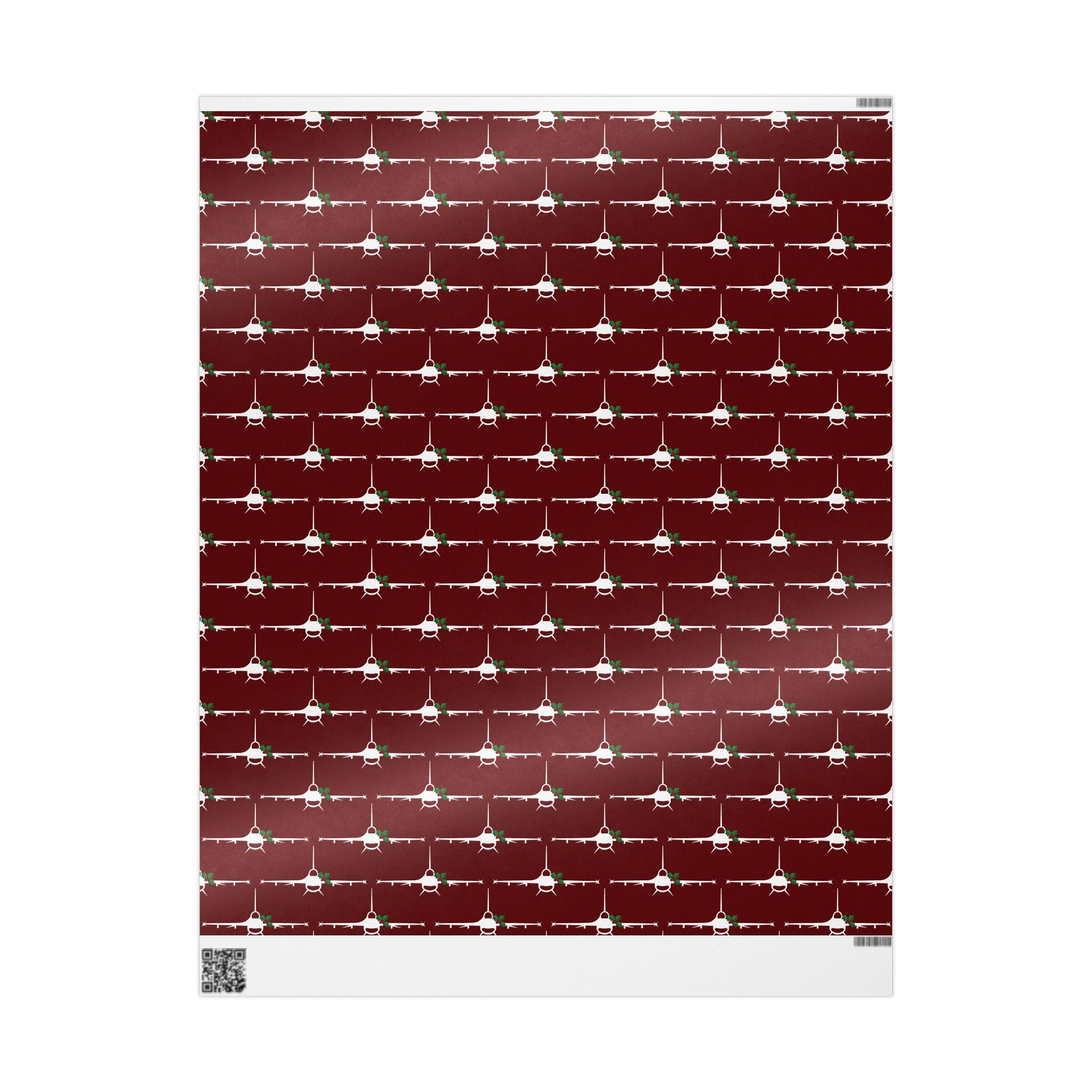 F-16 Holly Silhouette Wrapping Paper