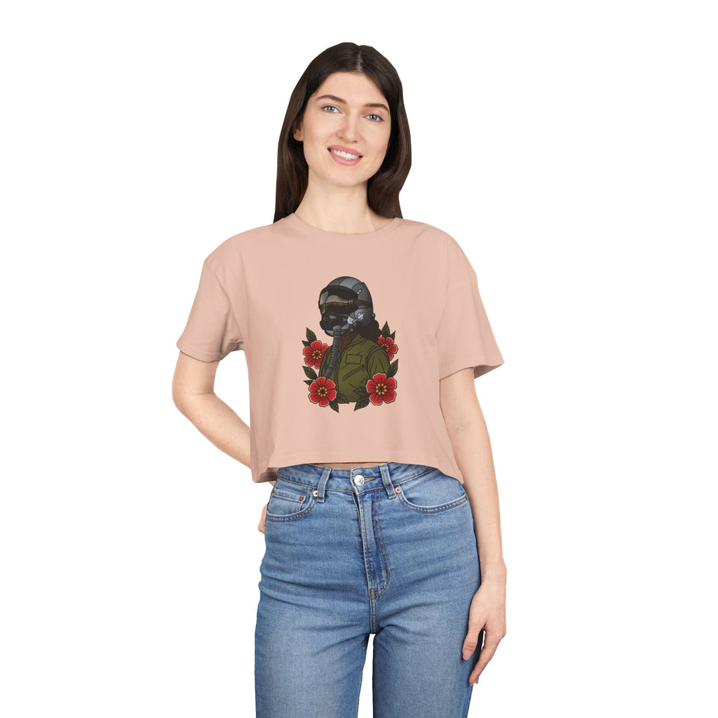 Fighter Pilot Crop Tee - Deep
