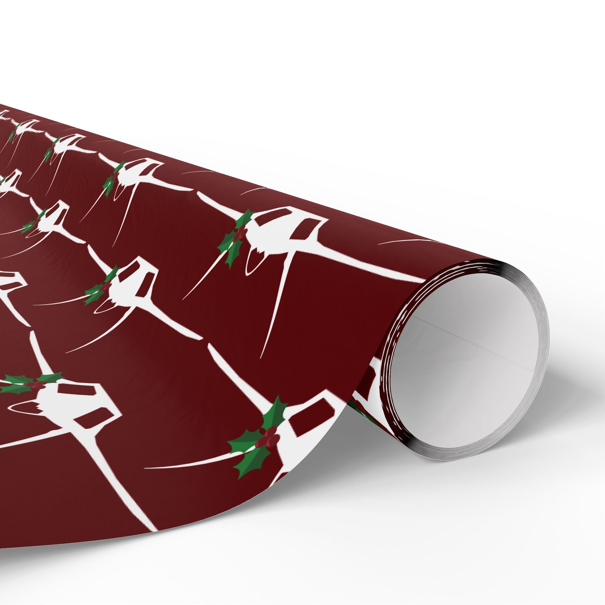 F-22 Holly Silhouette Wrapping Paper
