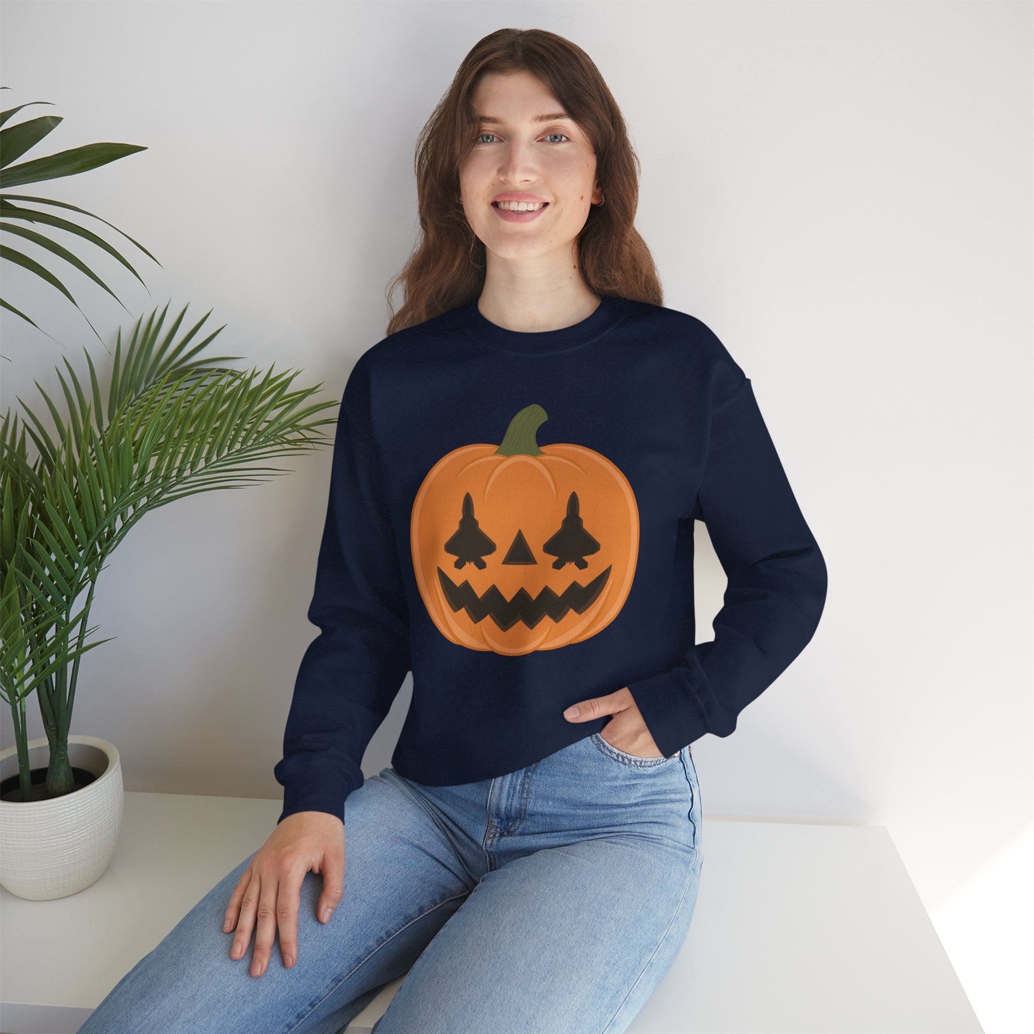 F-22 Jack-o-lantern Sweatshirt (Unisex)