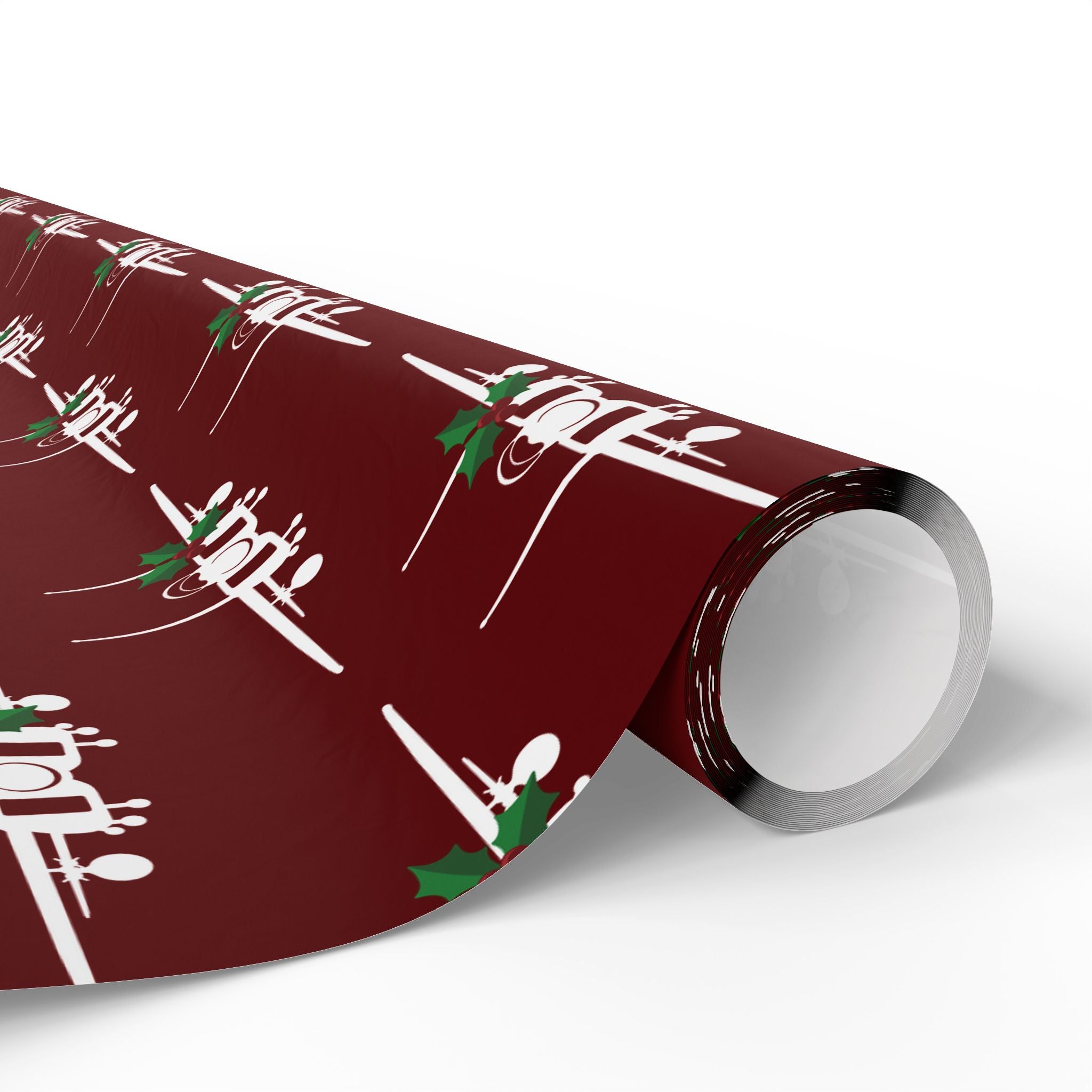 F-15 Holly Silhouette Wrapping Paper