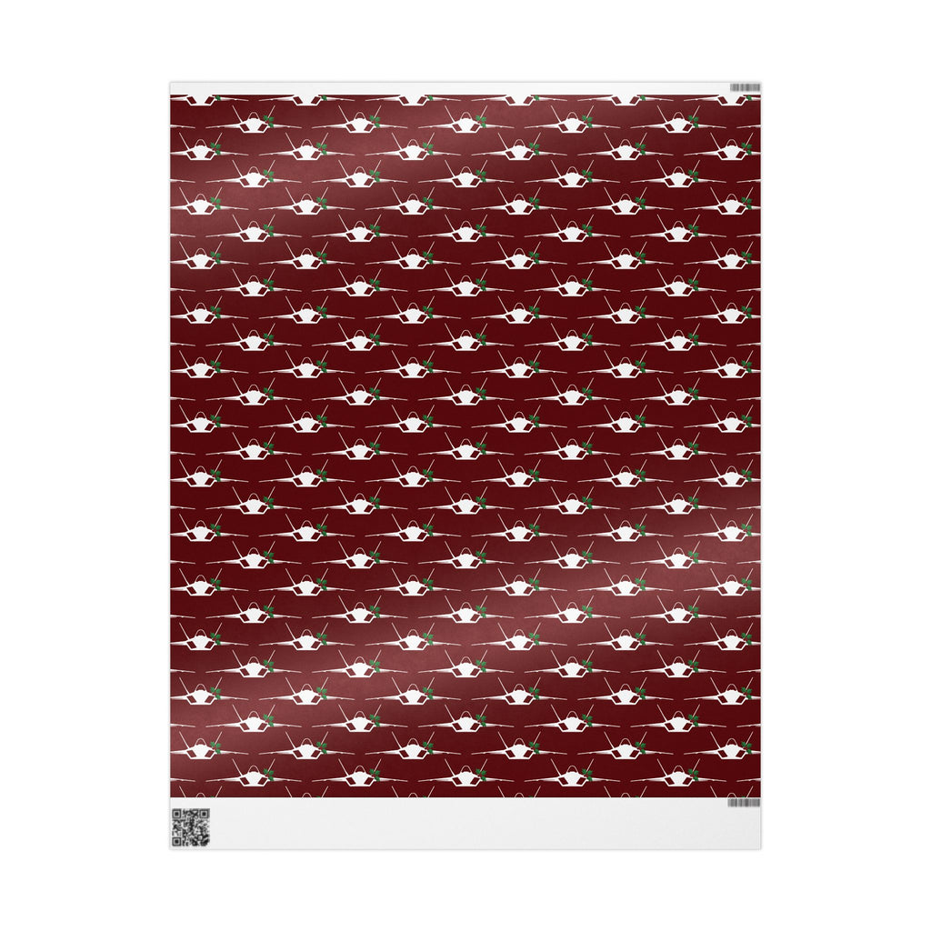 F-35 Holly Silhouette Wrapping Paper