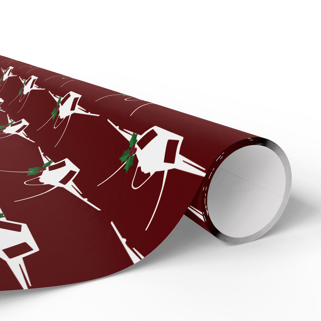 F-35 Holly Silhouette Wrapping Paper