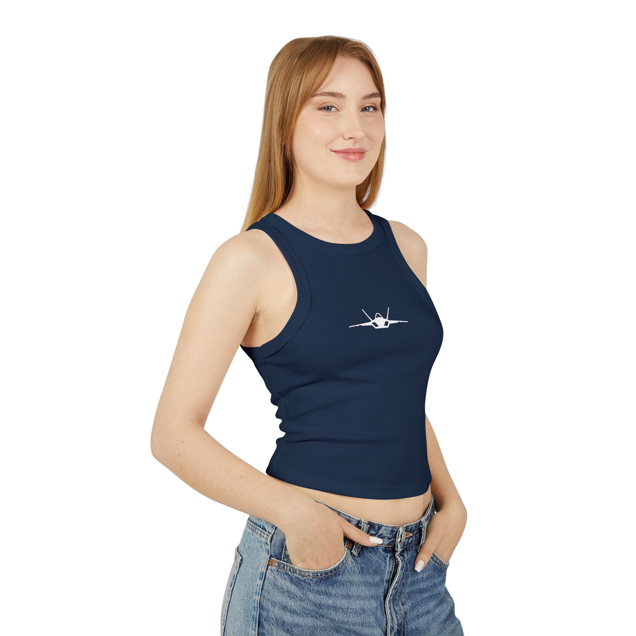 F-35 Silhouette Premium Crop Tank (Women)