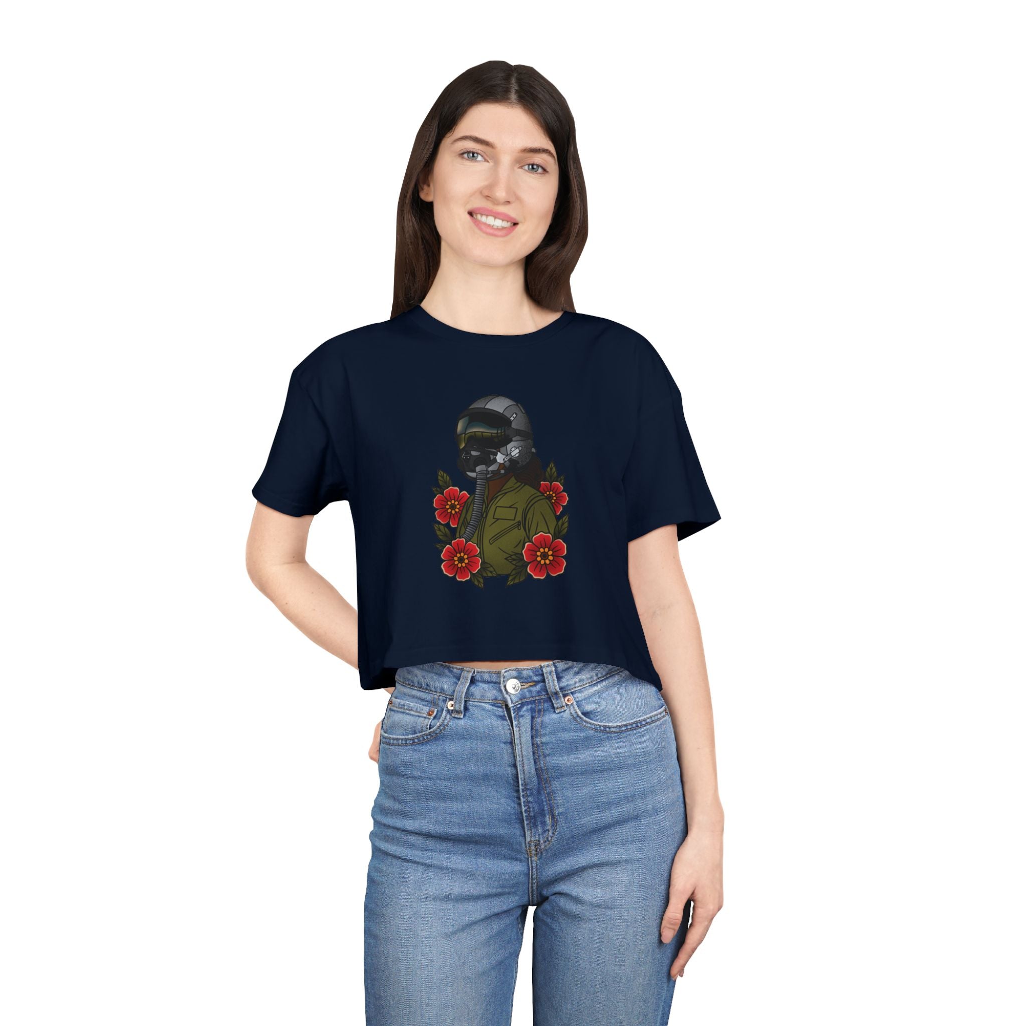 Fighter Pilot Crop Tee - Deep
