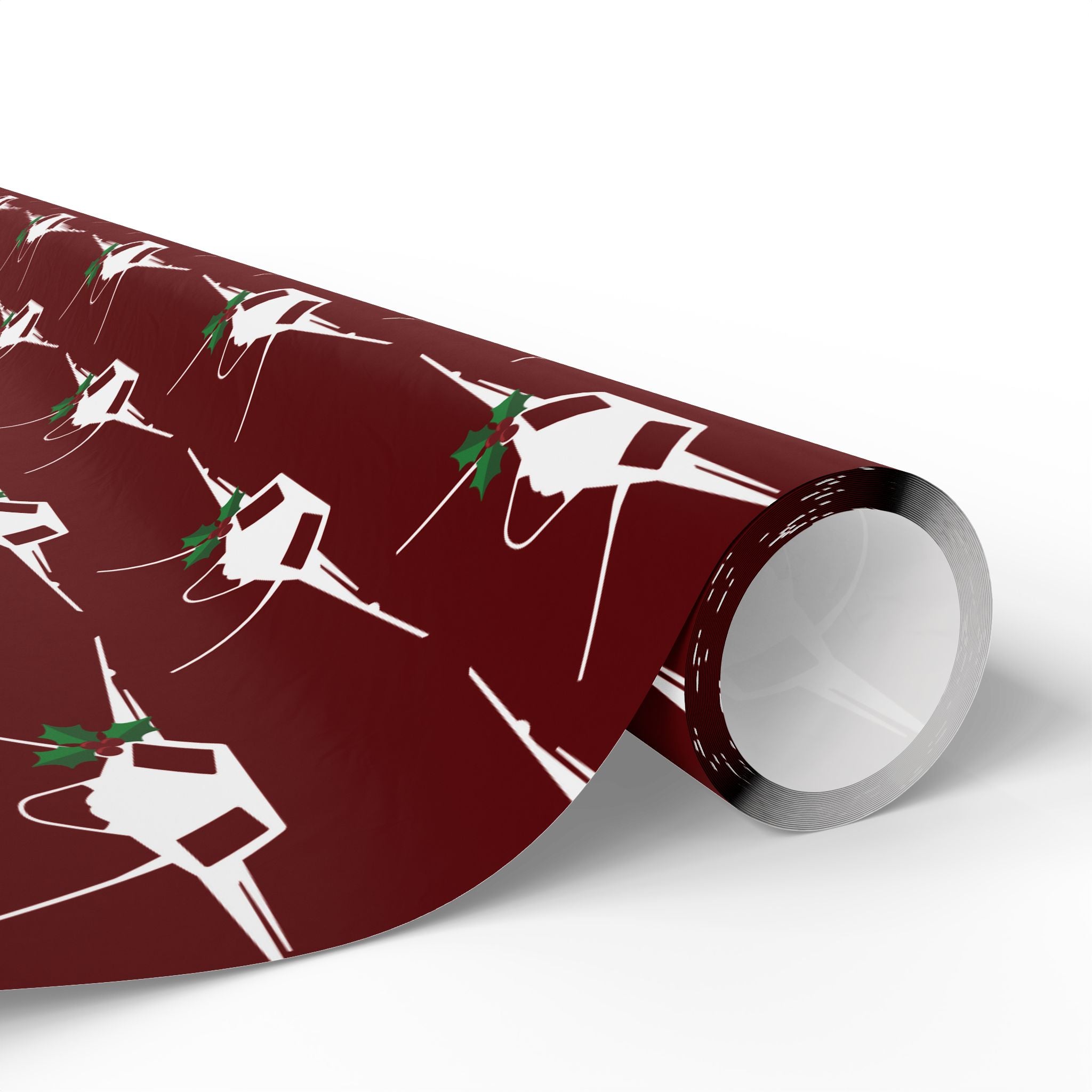 F-35 Holly Silhouette Wrapping Paper