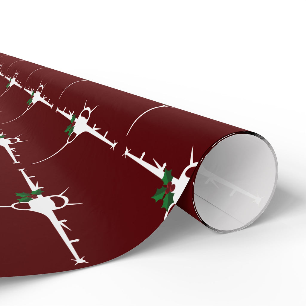 F-16 Holly Silhouette Wrapping Paper