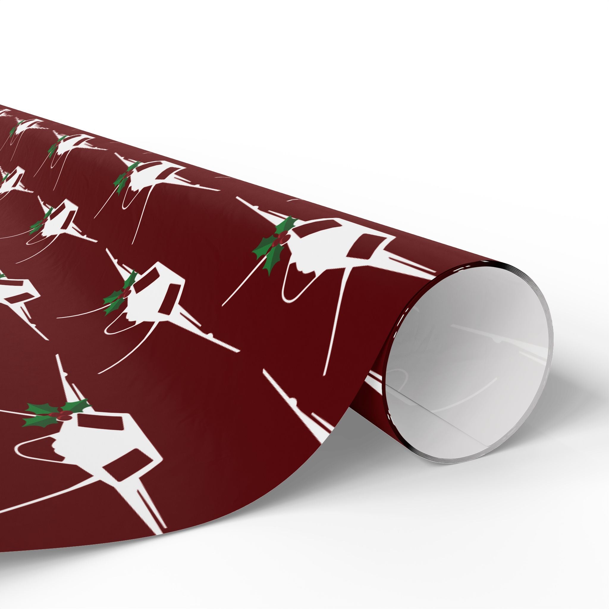 F-35 Holly Silhouette Wrapping Paper