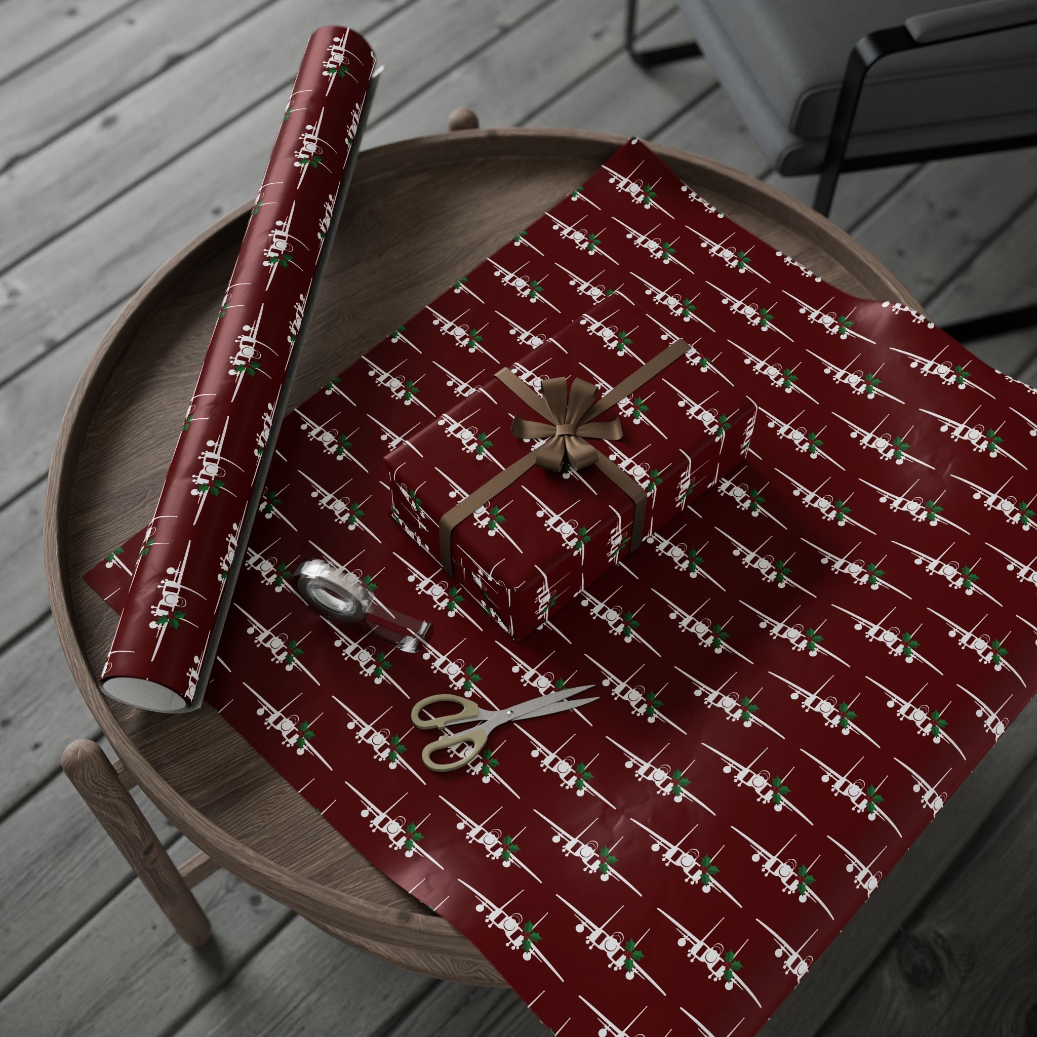 F-15 Holly Silhouette Wrapping Paper