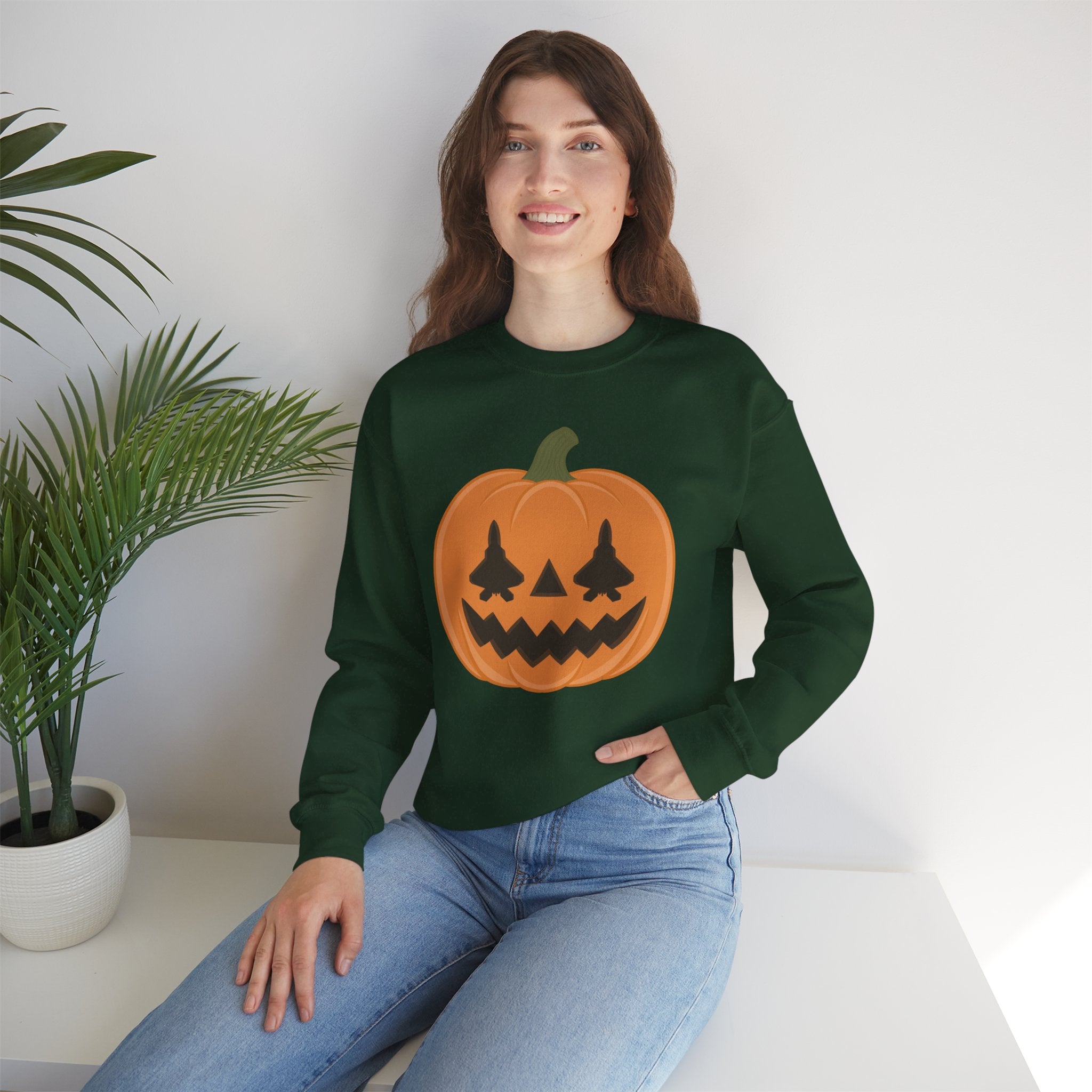 F-22 Jack-o-lantern Sweatshirt (Unisex)