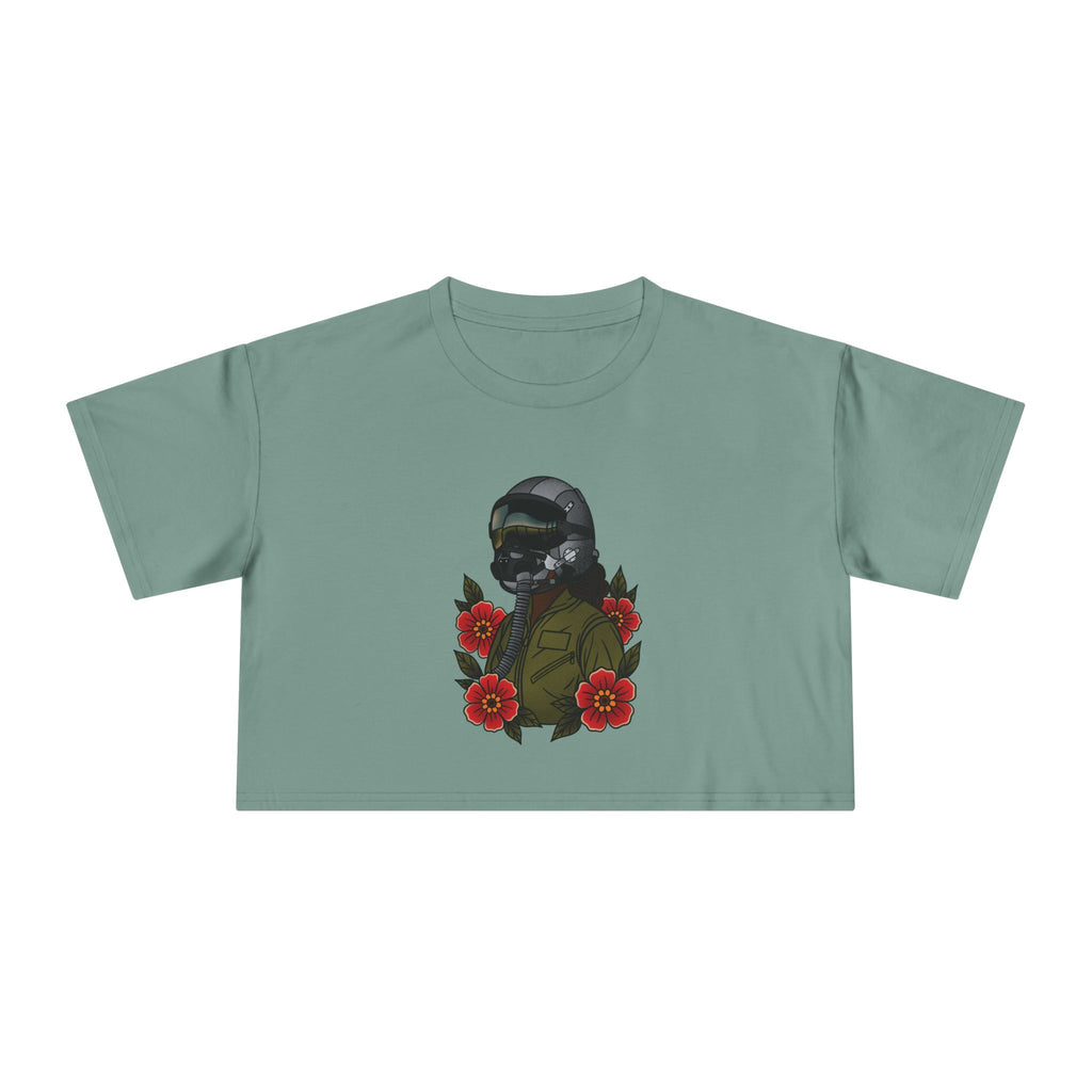 Fighter Pilot Crop Tee - Deep