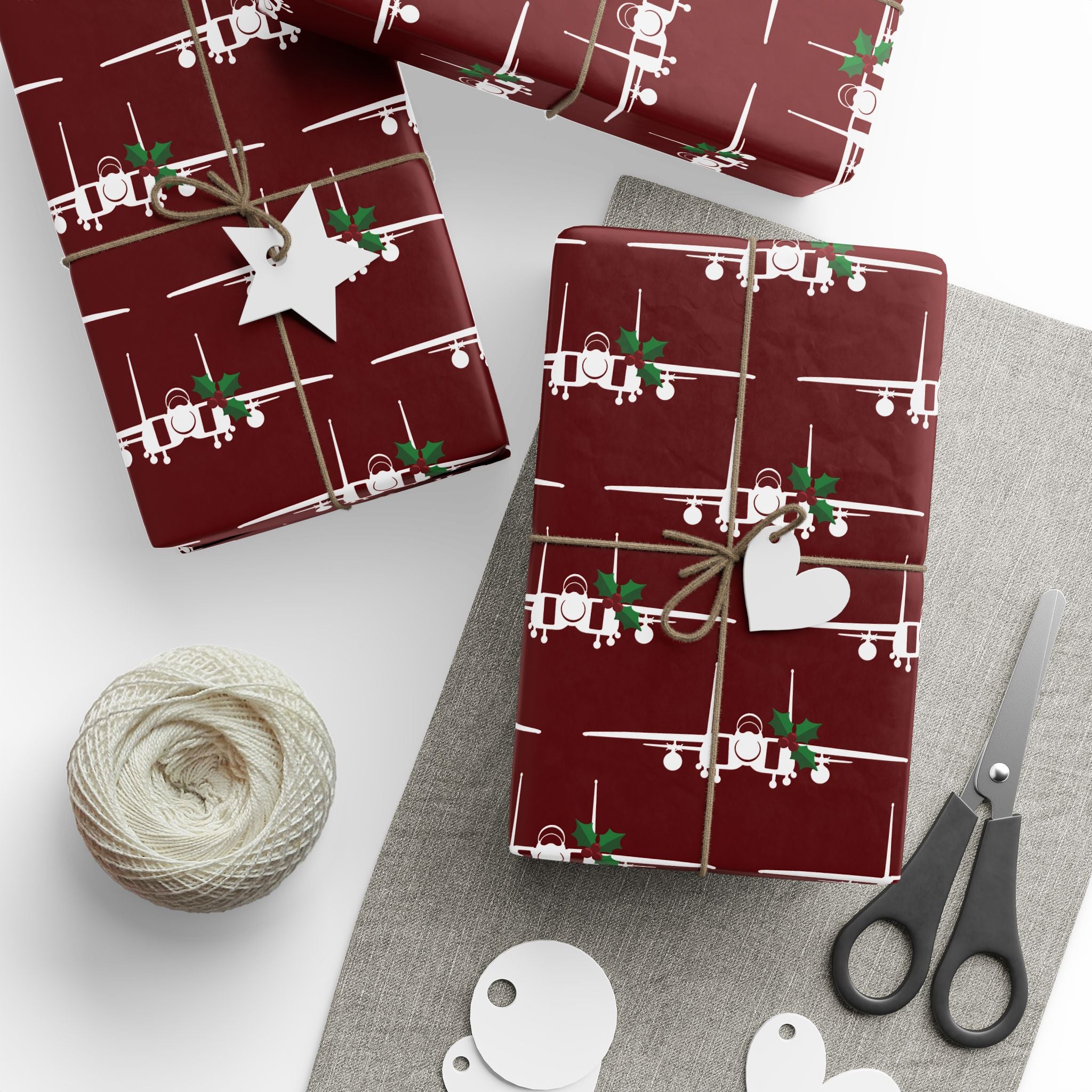 F-15 Holly Silhouette Wrapping Paper