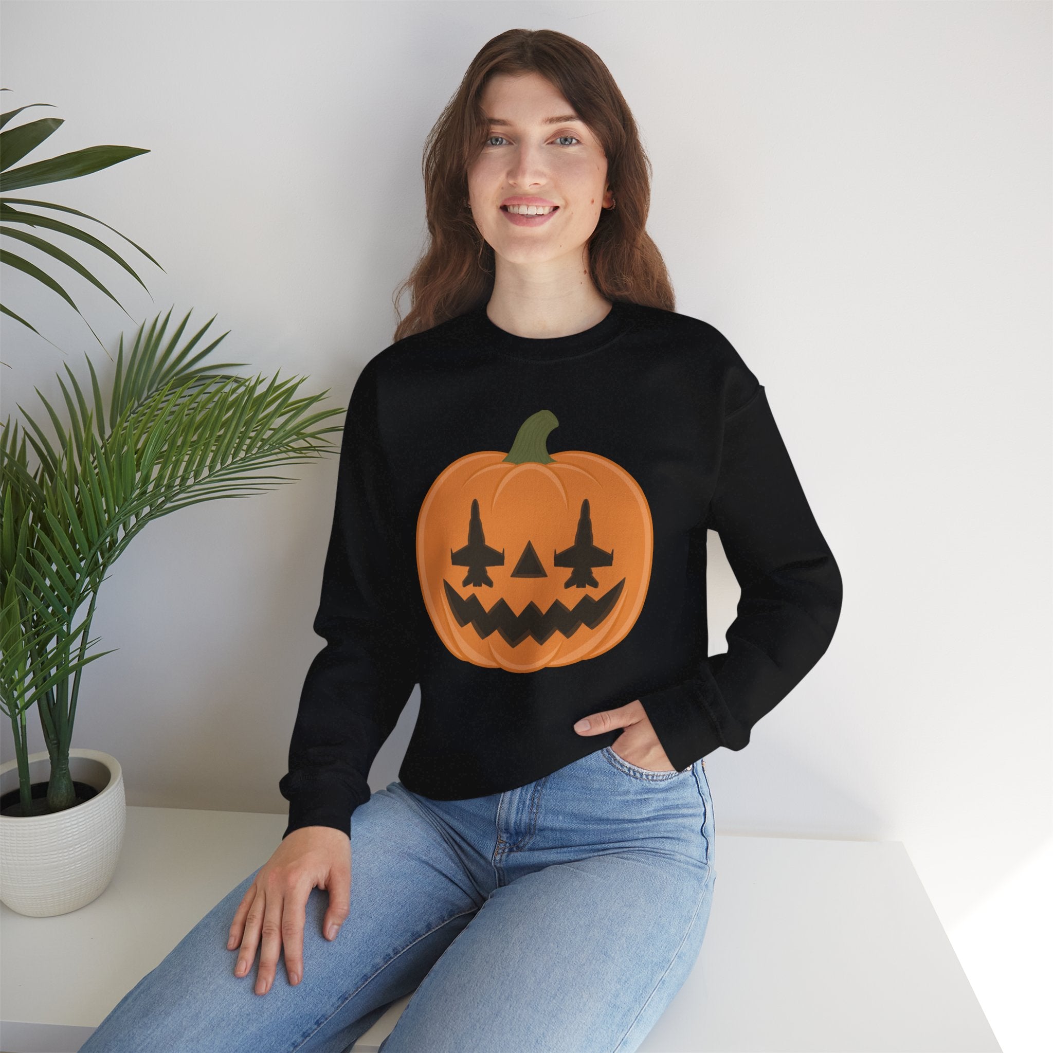 F-18 Jack-o-lantern Sweatshirt (Unisex)