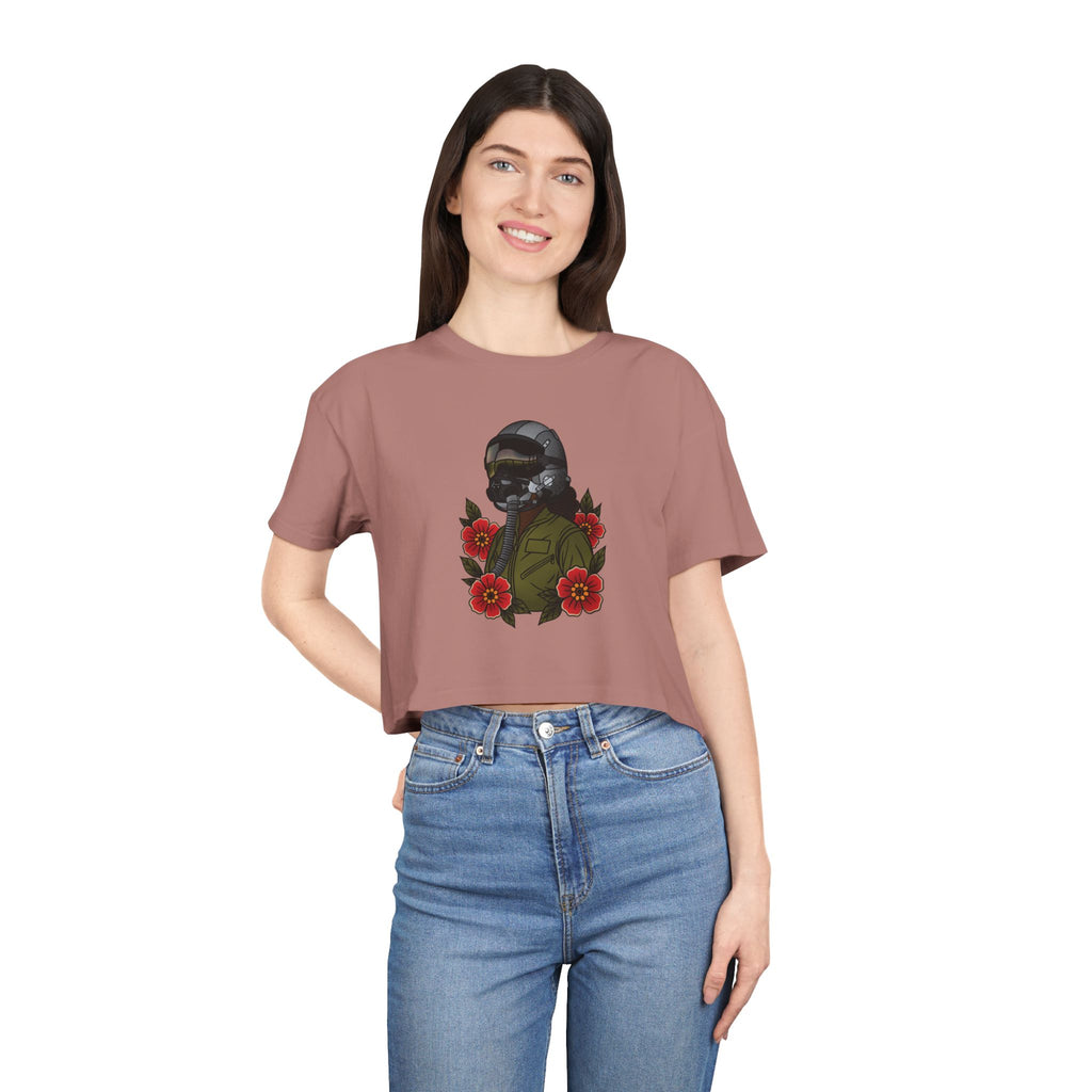 Fighter Pilot Crop Tee - Deep