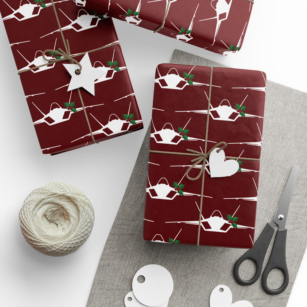 F-35 Holly Silhouette Wrapping Paper